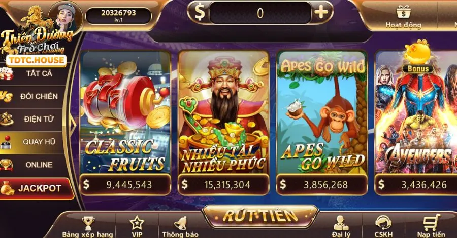 Các loại game slot khác nhau tại 68gb